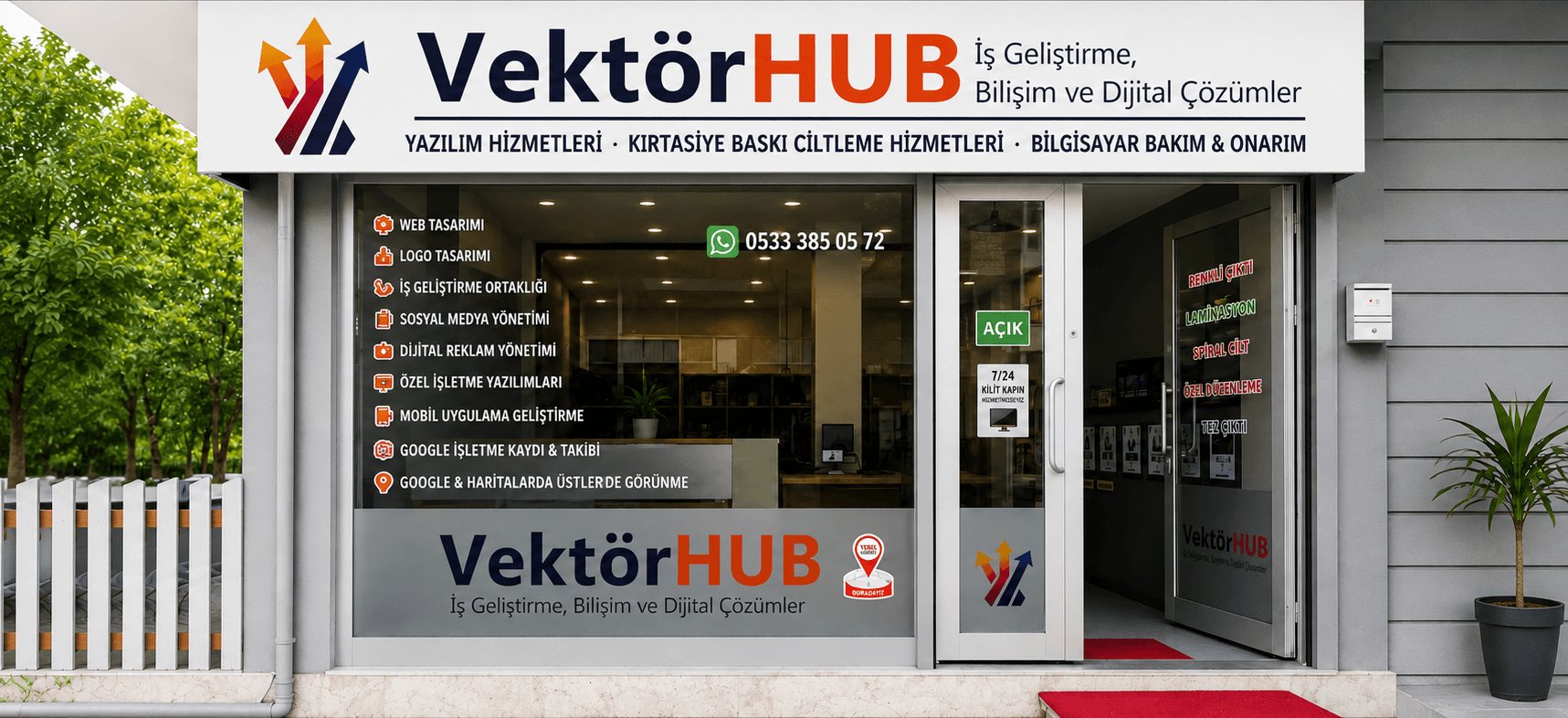 VektörHUB ofis tam yatay görünüm